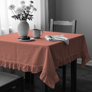 Nappe Saumon Taille Unique pour Tables à Manger Tissu Polyester pour Hôtels et Fêtes Accueillant les Invités Maison 100x100cm 39" - Product Image 3