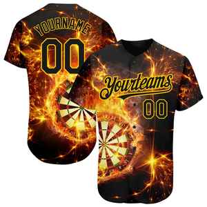 Modern <b>Dart</b> Baseball Team Jersey with Short Sleeves Quick Dry Moisture Wicking Fabric and All Over Fade Resistant Print Design - Product Image 3