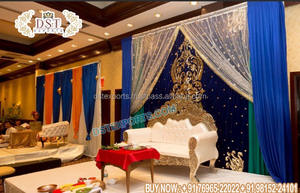 Beautiful Wedding <b>Backdrop</b> in Peacock Design Indian Wedding Peacock Embroidered <b>Backdrops</b> Wedding Hand Made Peacock Curtains - Product Image 2