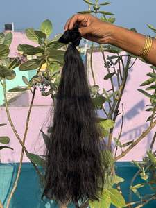 Extensiones de Cabello Humano Liso Indio de Alta Calidad de 28 Pulgadas, 100% Virgen Sin Procesar, Doble Trama a Máquina, Negro Natural 12A - Product Image 4