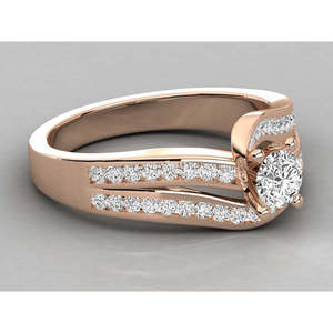 Anillo Solitario de Oro de 14K para Mujer con Diamante Cultivado en Laboratorio - Product Image 1