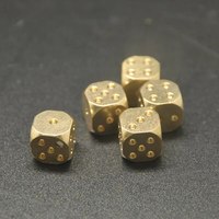 Dés à six faces en laiton poli de 11 mm, cube métallique antique pour jeux de rôle, poker, bars et jeux de collection