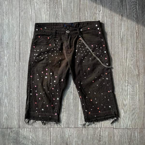 Pantalones Cortos de Mezclilla para Hombre, Estilo Vintage, Personalizados, con Pedrería, de Fabricante de Ropa Urbana - Product Image 6