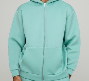Sudadera con capucha de alta calidad, logotipo personalizado, 100% algodón, peso pesado, hombros caídos en blanco, sudaderas con capucha de talla grande para hombre - Product Image 2