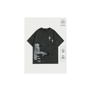 Camiseta Vintage personalizada de 230g y 250g, camiseta de gran tamaño para hombre, camiseta con lavado ácido, ropa de calle con estampado Dtg, camiseta con lavado ácido Instock - Product Image 4