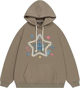 Custom Unisex Streetwear Oversized Heavyweight Hoodie Vintage Denim Mens Graphic Star Apliques Bordado Invierno Digital - Product Image 1