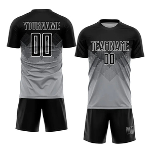 Conjunto de camiseta de fútbol por sublimación personalizada de poliéster 100%, camiseta de fútbol de equipo personalizada con mangas cortas, ropa de fútbol fabricada - Product Image 6