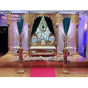 Escenario Exclusivo para Bodas Hindúes, Decoración de Escenario para Recepción de Bodas al Estilo Bollywood, Escenario para Ceremonia de Anillos de Moda - Product Image 1