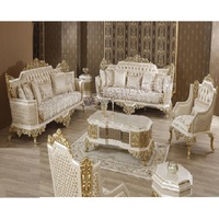 Ensemble de canapés traditionnels pliables en teck massif sculpté, revêtement en tissu, taille et couleur personnalisables