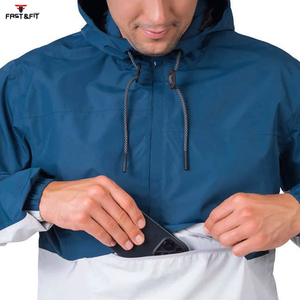 New Fashion Canvas Stand Collar Front Logo Hooded Waterproof Breathable Windbreaker for <b>Men</b> Winter - Product Image 5