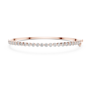 Classic Round Cut Moissanite <b>Bangle</b> <b>Bracelet</b> 925 Sterling Silver Fine Jewelry for Women - Product Image 5