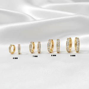 Pendientes de Aro Pequeños de Diseño Circular con Moissanita de Corte Brillante Redondo en Plata de Ley 925, Pendientes Unisex de Moda - Product Image 6