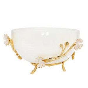 Modern Metal Best Selling Metal Fruits Latest Flower Shape White <b>Enamel</b> Color Pedestal Fruit <b>Bowl</b> Dinnerware <b>Bowl</b> - Product Image 5