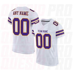 เสื้อฟุตบอลอเมริกันแบบกำหนดเอง เสื้อกีฬาผู้ชาย เสื้อเจอร์ซีย์โพลีเอสเตอร์แบบกำหนดเอง ปักลายแบบซับลิเมชั่น เสื้อฟุตบอล - Product Image 5