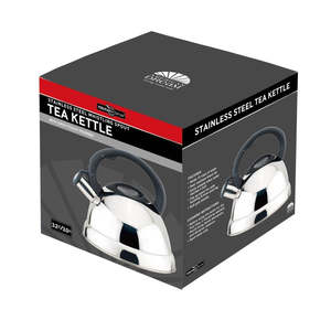 Bollitore da tè moderno in acciaio inossidabile da 3 litri con fischio e fondo a induzione, per uso domestico, in metallo e silicone - Product Image 3