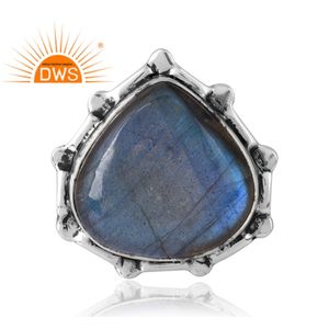 แหวนพลอยลาบราดอไรต์ธรรมชาติทำจากเงินสเตอร์ลิง925เป็นของขวัญสำหรับผู้หญิง - Product Image 3