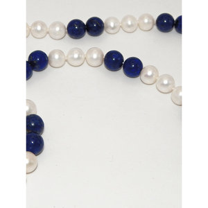Straordinaria Lapis in oro 14K accentato e collana di perle di qualità gemma! - Product Image 2