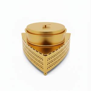 Plat de service moderne en acier inoxydable finition argentée, écologique, pour buffet, avec découpe laser, pour la maison, l'hôtel, les fêtes - Product Image 5