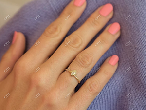 Precio al por mayor, anillo de moissanita de corte Marquesa certificado, oro amarillo de 18 quilates, medio Halo, anillos de boda de racimo, joyería hecha a mano para mujer - Product Image 5