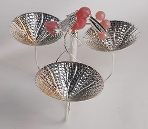 Bol classique à trois sections pour la maison hôtel Restaurant vaisselle de table couleur argent laiton bordure Design chocolat bol de service - Product Image 1