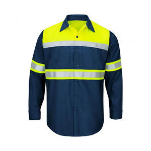 Men's 2025 High Visibility Reflective Safety T-Shirt <b>Long</b> Sleeves Construction Hi Vis Workwear Made of Polyester Style <b>Vest</b> - Product Image 5