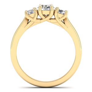 Reyes แหวนแหวนหมั้น925สุดหรูสีเงินสเตอร์ลิงสำหรับผู้หญิง0.88เจียระไนทรงกลมเพชรโมอิสซาไนต์สำหรับงานแต่งงาน - Product Image 4