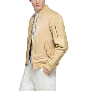 เสื้อแจ็กเก็ตเบสบอลวิทยาลัยของผู้ชายมาใหม่พร้อมโลโก้ที่กำหนดเองปักคอตั้งผ้าแคนวาสสำหรับผู้ชาย - Product Image 5