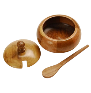 Ensemble de saladiers et poivriers en bois de teck de qualité supérieure Nouveau design pour ustensiles de cuisine élégants et ensemble de sucriers - Product Image 2