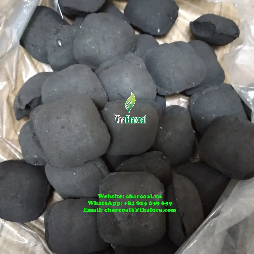 100% Bio-Kokosnuss-Aktivkohle Natural/ BBQ Coconut Charcoal Brikett Kissen form/Eiform