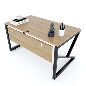 Kconcept HBKC033 140x80cm Plywood Desk with Adjustable Iron Legs Extendable and Detachable Featuring Drawer for School Use - Product Image 1