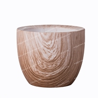 Pot Bunga Kaktus Sukulen Butir Kayu Mini, Pot Bunga Keramik dengan Dudukan Logam/Piring Bambu/Kaki Kayu 7.8*7.8*6.5