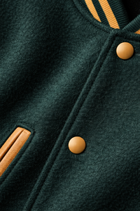 Veste universitaire en laine avec manches en cuir, patchs en chenille brodés sur mesure, style Letterman, pour le baseball et l'université, vente en gros - Product Image 4