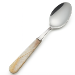 Cuchara para servir con mango de resina de efecto mármol crema, cuchara de comida Premium de acero inoxidable, vajilla elegante, cubiertos recién llegados - Product Image 6