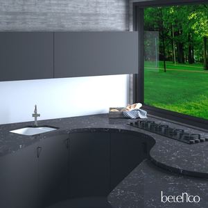 Hot Sale Black 2cm 3cm Eased Edge Eco-Friendly Modern Quartz Slab Kitchen Countertop Wholesale Commercial Construction Use - Product Image 6