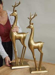 Modelo de Reno de aluminio con acabado de plata superventas, escultura de Animal con acabado de plata alta, decoración navideña, artesanía superior - Product Image 2