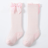 Chaussettes en coton élégantes pour filles, tricotées douces, avec grand nœud, logo personnalisé, respirantes, antidérapantes, séchage rapide, écologiques, vente en gros