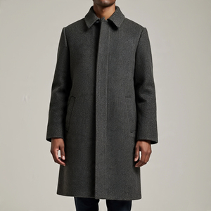 Vêtements d'hiver Manteaux en laine décontractés pour hommes Manteaux longs en laine pour hommes Streetwear d'extérieur Blazer en laine long à simple boutonnage Hommes - Product Image 5