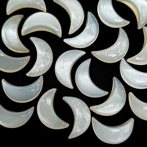 Piedra lunar blanca, piedra preciosa luna creciente en forma de LISA para la fabricación de joyas, cuentas de Briolette talladas a mano sueltas de 16mm - Product Image 1