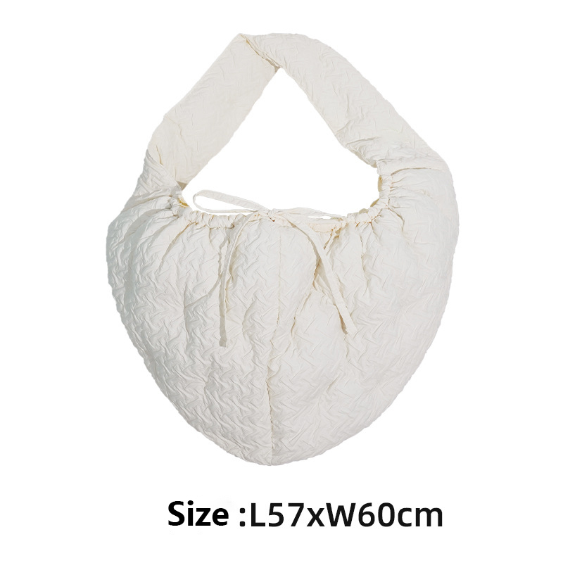 Sac à bandoulière en coton blanc duvet pour animaux de compagnie
