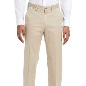 Nouveau pantalon habillé pour homme en toile 100% coton, léger, anti-plis, décontracté, taille mi-haute, fermeture éclair droite, poches - Product Image 1