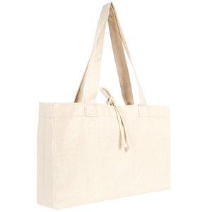 กระเป๋าผ้าแคนวาสขนาดใหญ่ 18W X 14H X 4L หูหิ้วยาว ทนทาน เป็นมิตรกับสิ่งแวดล้อม ขนาดกลาง สำหรับใส่อาหาร โฆษณา ใช้ในชีวิตประจำวัน ของขวัญ พิมพ์ลายตัวอักษร - Product Image 2