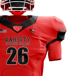 Custom <b>Red</b> Black American Football Uniform Men Team Jersey Pants Breathable Moisture-Wicking Tackle Twill Durable Front - Product Image 4