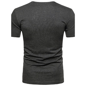 T-shirts en coton uni pour hommes, séchage rapide, col en V, logo personnalisé imprimé, meilleur design, respirants, t-shirts pour hommes personnalisés OEM - Product Image 5