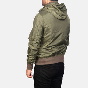 Blouson bombardier matelassé imperméable en nylon pour hommes Offre Spéciale Design coupe-vent vert à capuche personnalisé avec quantité minimale de commande bas pour les motards - Product Image 3