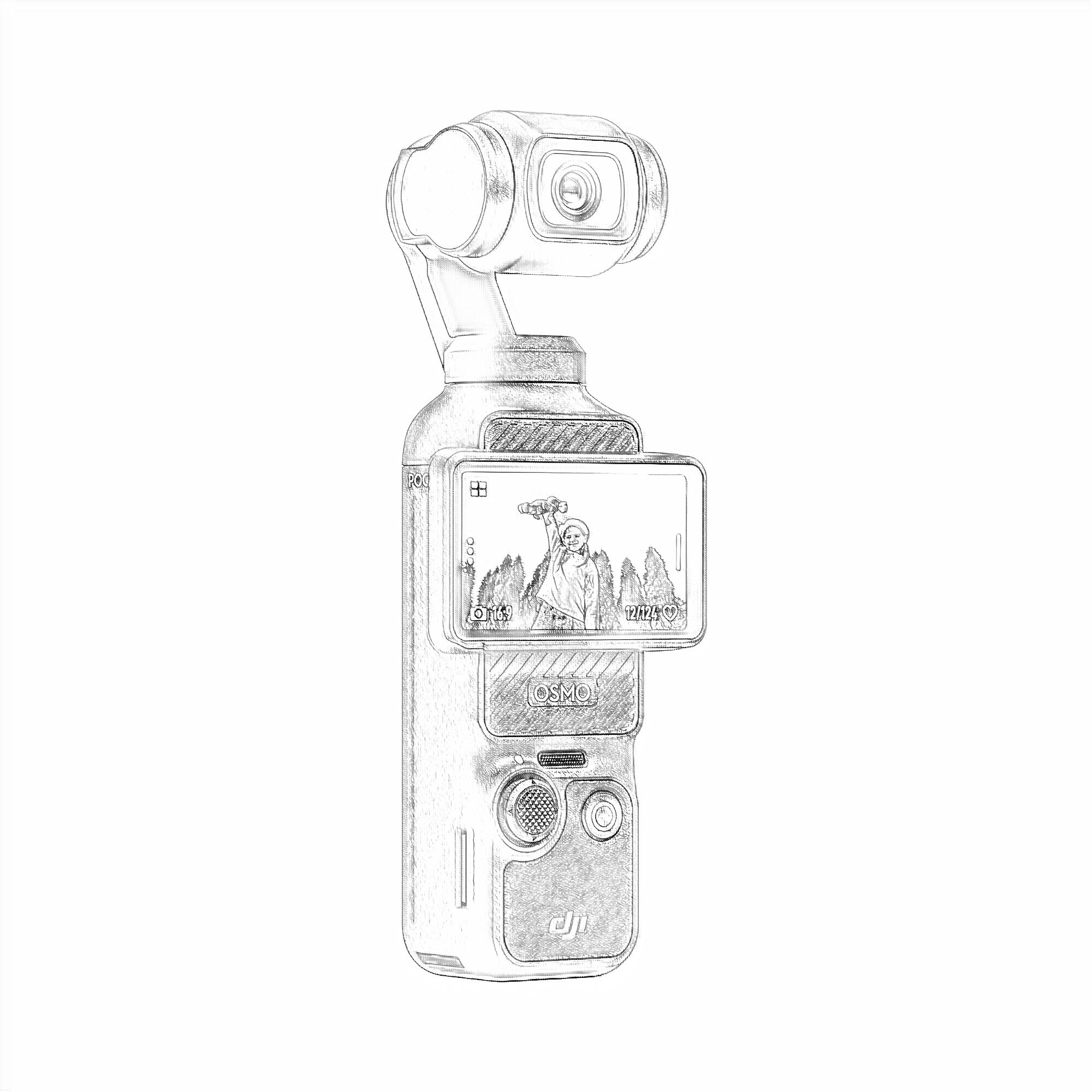 Hongdak Factory Po Cket Gimbal Camera Handheld Digital Camera Travel Beauty for Os mo Po Cket 3