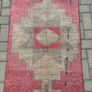 Vintage Rug, <b>Runner</b> 2.6x10 ft Rug, Herki <b>Red</b> Patchwork Rug - Product Image 5