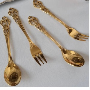 Juego de Cubiertos de acero inoxidable 304 de estilo moderno, mango de bambú verde nacarado, incluye cuchillo, tenedor, cuchara, cubiertos para bodas - Product Image 4