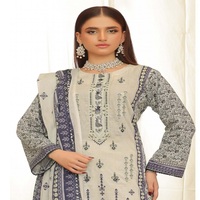 Vente en gros de Salwar Kameez pour femmes, 3 pièces, en coton brodé, de marque originale, style indien-pakistanaise, AF Fashion, lavable
