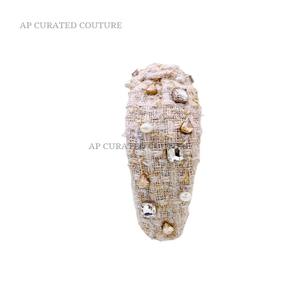 Diadema de Tela Tweed Vintage Elegante Más Vendida, Diadema Anudada con Pedrería para Mujer, Accesorios Hechos a Mano al por Mayor - Product Image 3