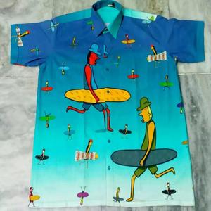 Ropa informal de algodón transpirable para hombre, Camisa estampada con logotipo personalizado, ropa de calle de manga corta con función antibolitas - Product Image 2